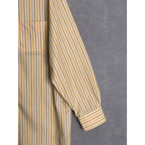 Lauren Ralph Lauren Men's 17 (32/33) Non-Iron Stripe Long Sleeve Shirt Yellow - Picture 4 of 7